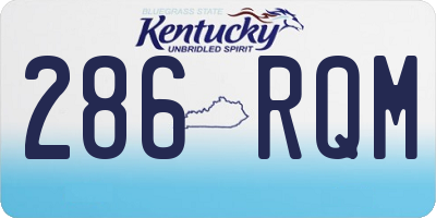 KY license plate 286RQM
