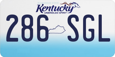 KY license plate 286SGL