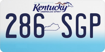 KY license plate 286SGP
