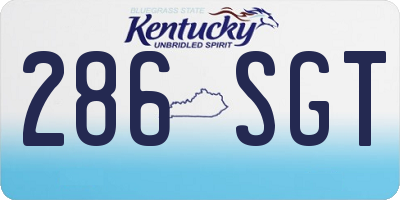 KY license plate 286SGT