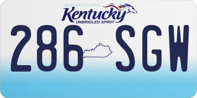 KY license plate 286SGW