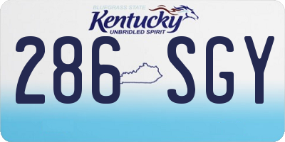 KY license plate 286SGY