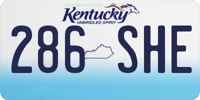 KY license plate 286SHE