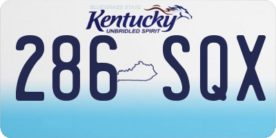 KY license plate 286SQX