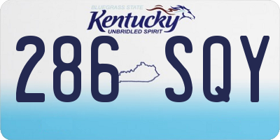 KY license plate 286SQY