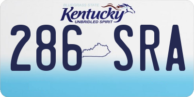 KY license plate 286SRA