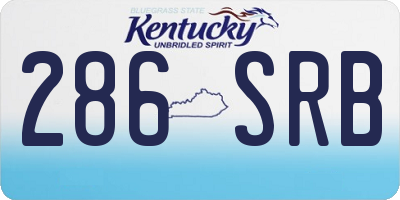KY license plate 286SRB