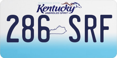 KY license plate 286SRF