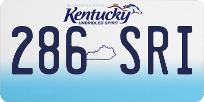 KY license plate 286SRI