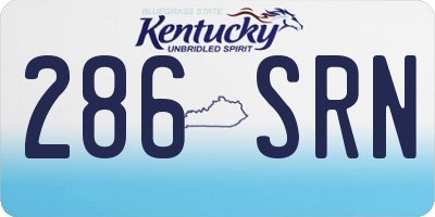 KY license plate 286SRN