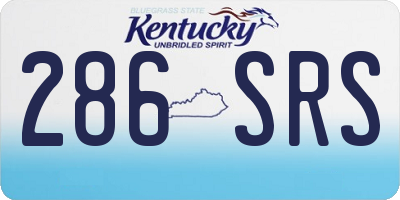 KY license plate 286SRS