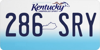 KY license plate 286SRY