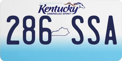 KY license plate 286SSA