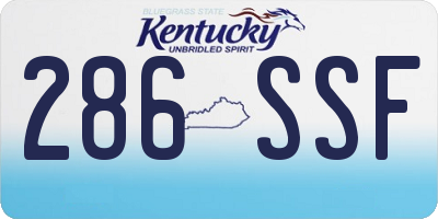 KY license plate 286SSF