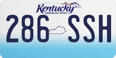 KY license plate 286SSH