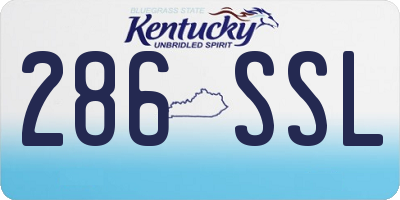 KY license plate 286SSL