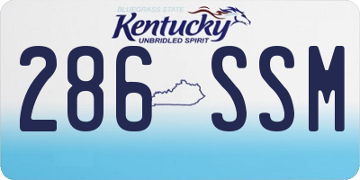 KY license plate 286SSM