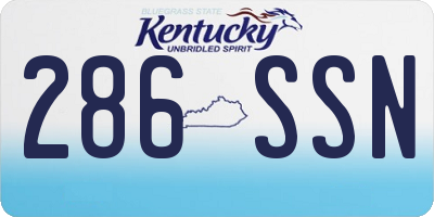 KY license plate 286SSN