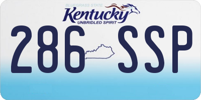 KY license plate 286SSP