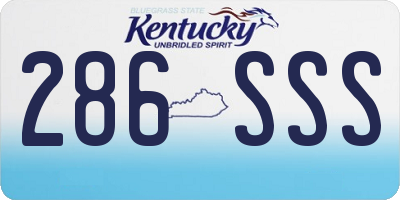 KY license plate 286SSS
