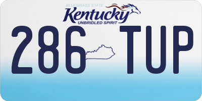 KY license plate 286TUP