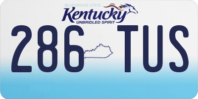 KY license plate 286TUS