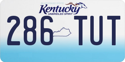 KY license plate 286TUT