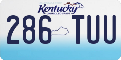 KY license plate 286TUU