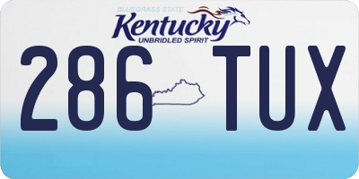 KY license plate 286TUX