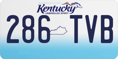 KY license plate 286TVB