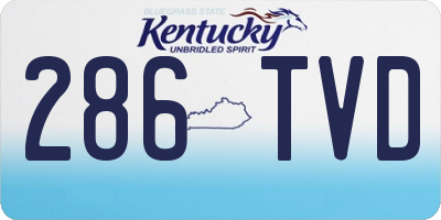 KY license plate 286TVD