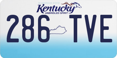 KY license plate 286TVE