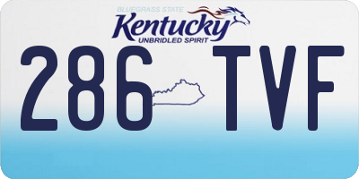 KY license plate 286TVF