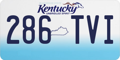 KY license plate 286TVI