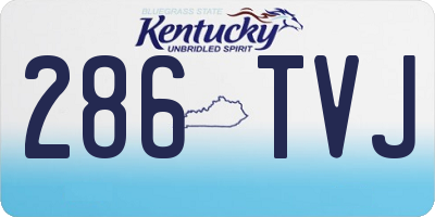KY license plate 286TVJ