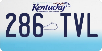 KY license plate 286TVL