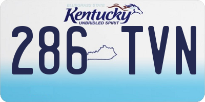 KY license plate 286TVN