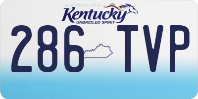 KY license plate 286TVP
