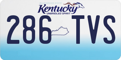 KY license plate 286TVS