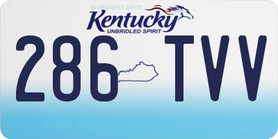 KY license plate 286TVV
