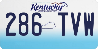 KY license plate 286TVW