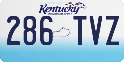KY license plate 286TVZ