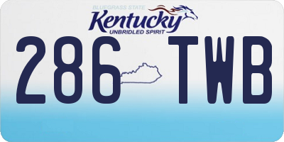 KY license plate 286TWB