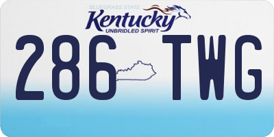 KY license plate 286TWG