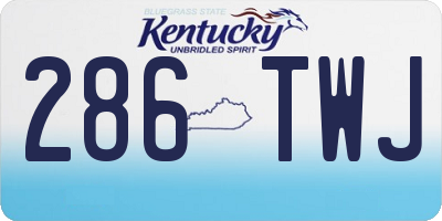 KY license plate 286TWJ