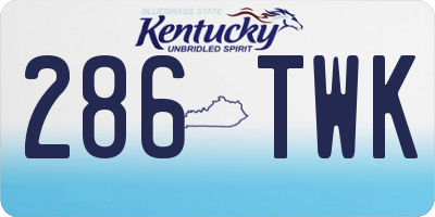 KY license plate 286TWK