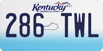 KY license plate 286TWL