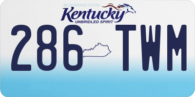 KY license plate 286TWM