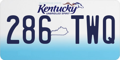 KY license plate 286TWQ