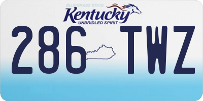 KY license plate 286TWZ